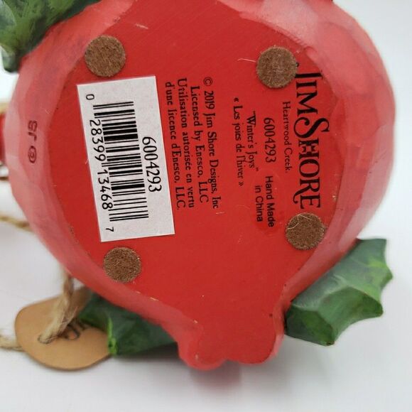 Jim Shore Cardinal Christmas Figure Winters Joy Rustic Folk Art Carved Red Bird - Picture 14 of 16